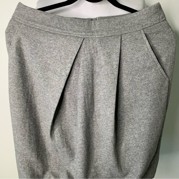 GUNEX For Brunello Cucinelli Women's Grey Pencil Pleated Wool Skirt Size 6 - Picture 2 of 10